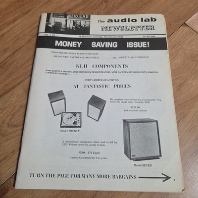 Vintage Audio Lab Newsletter Hi-Fi tube Cambridge Ma stereo amp