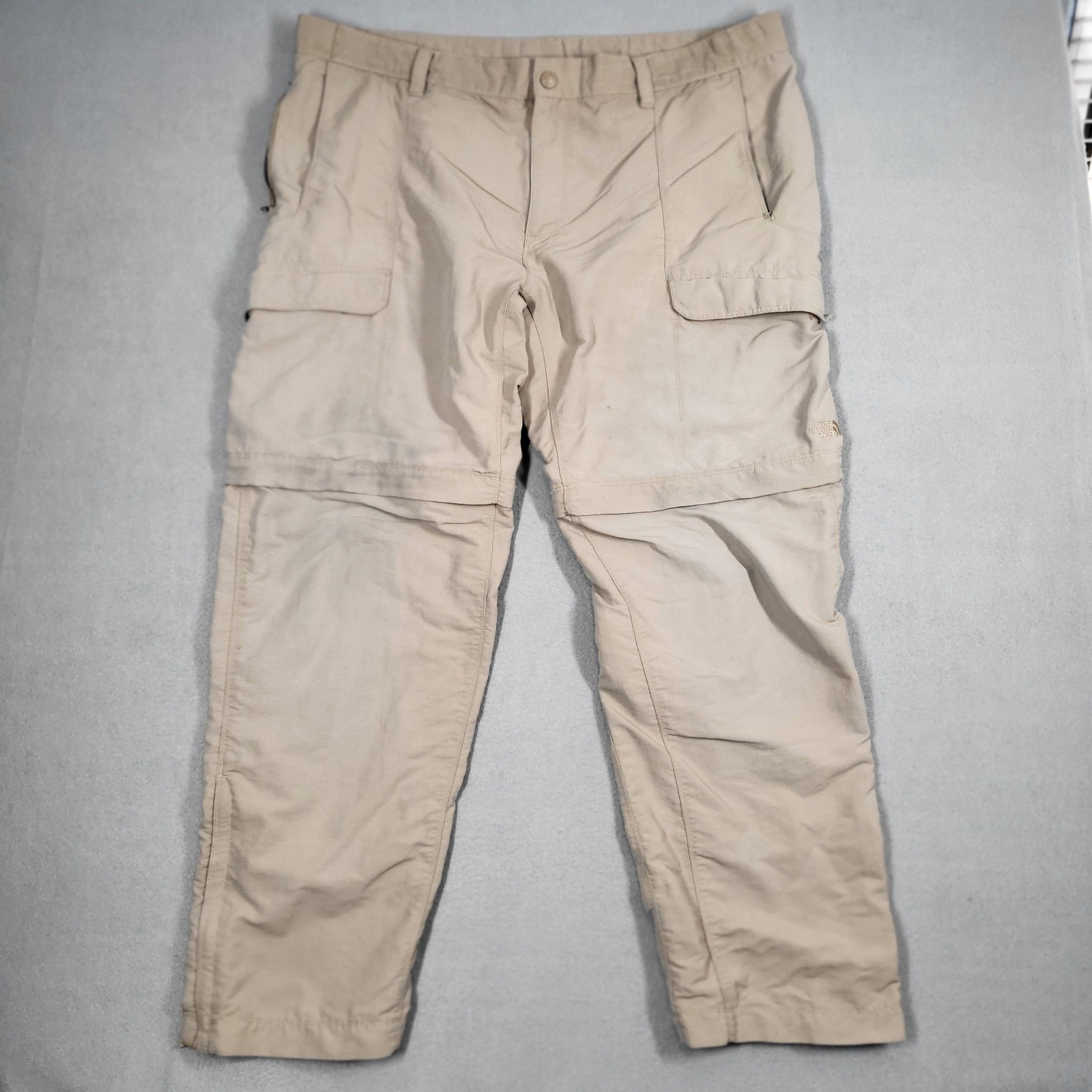 Men's Xl Beige Convertible Cargo Hiking Travel Zip Off