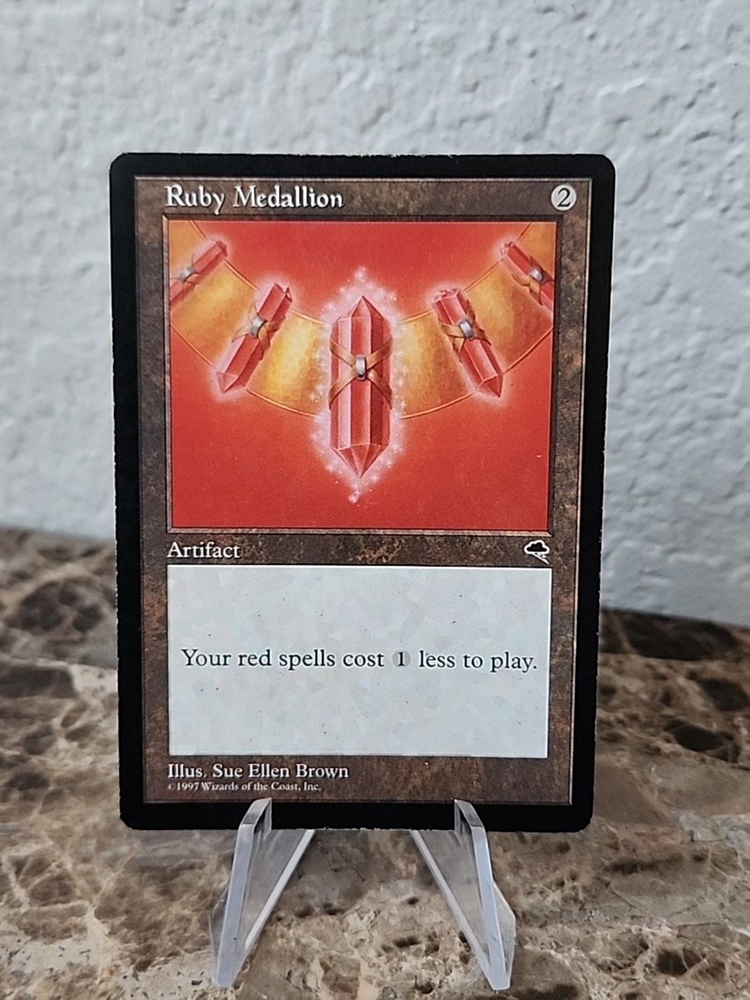 MTG Ruby Medallion Tempest Rare Artifact Old Frame Red Spell Cost Reduction