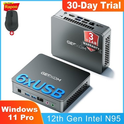 GEEKOM Mini PC Air12 Lite Intel N95, Business Office Multimedia Mini Computer