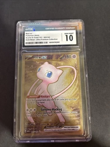Mew Ex 151 205/165 Gold Metal Card CGC 10