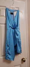 Blue Satin Short Prom Dress Size S Never Worn