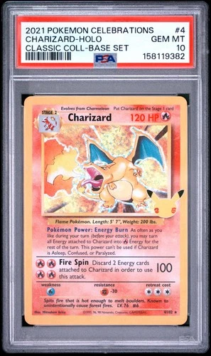 2021 POKEMON CELEBRATIONS CLASSIC COLLECTION #4 CHARIZARD-HOLO PSA 10