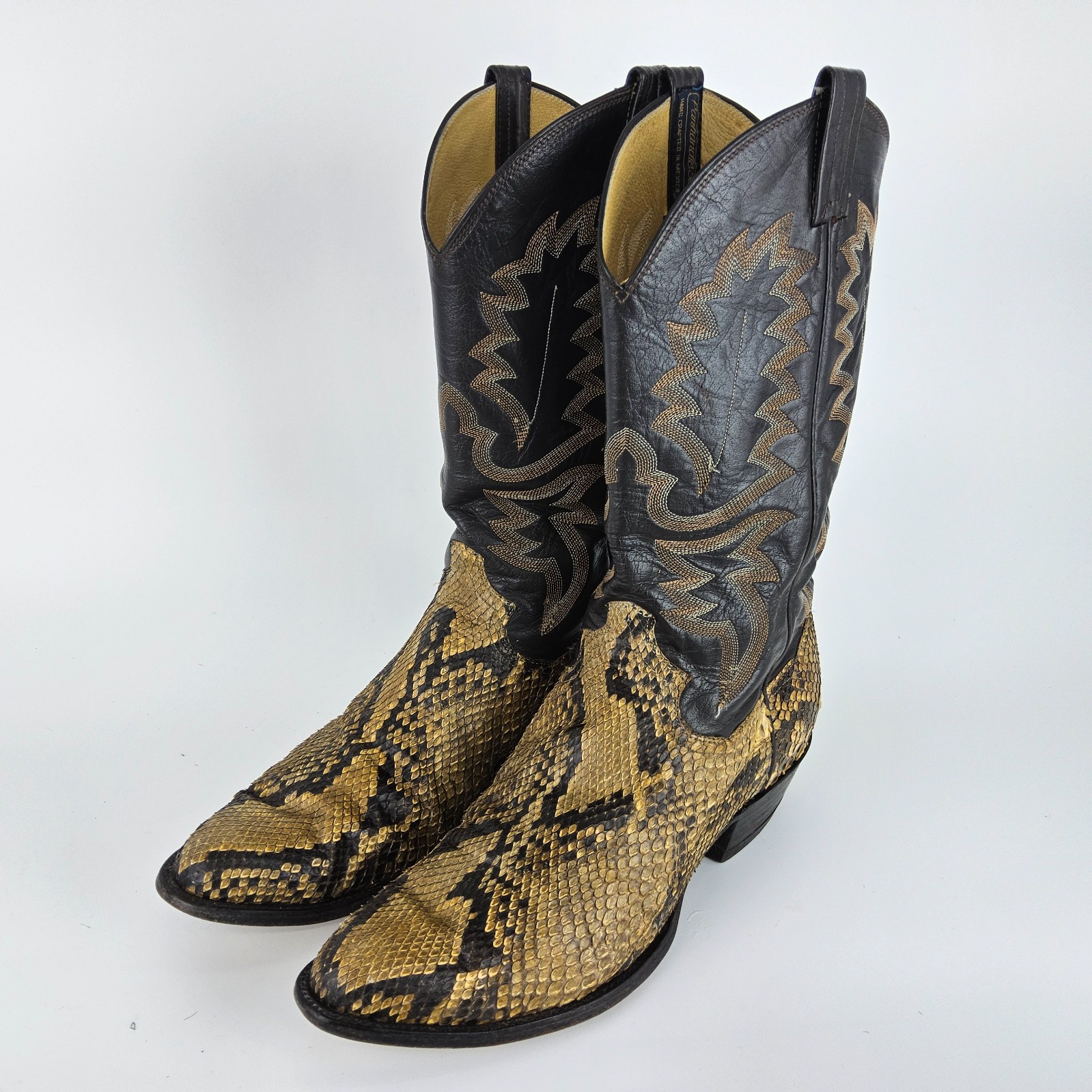 Vintage Panhandle Slim Python Leather Cowboy Boot… - image 1