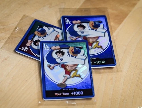 La Dodgers One Piece Luffy Promo Card 7/2/26 With straw Hat Combo .