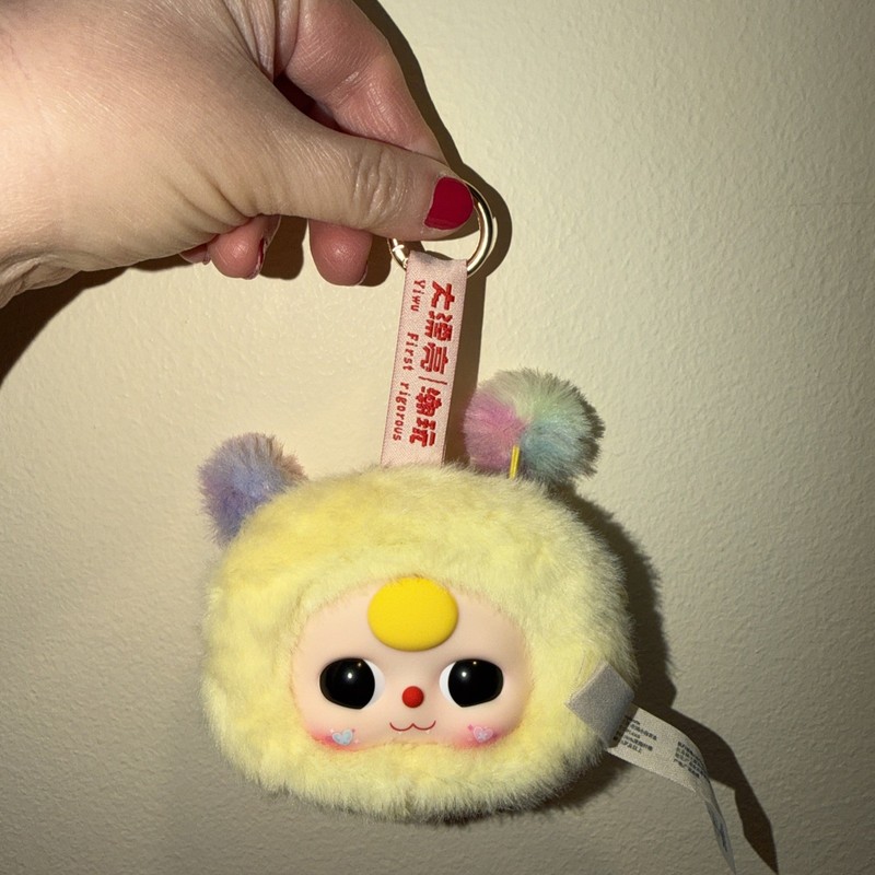 BABY THREE storage pouch yellow AIR PODS CASE Plush Pendant Blind Figure SO CUTE