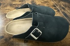 Universal Thread Womens Betsy Slip On Clog Mule Flats Sandals Black Size 8