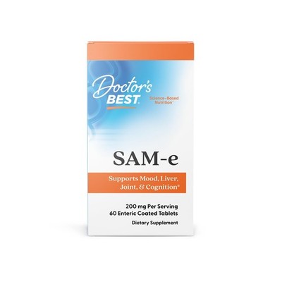Doctor's Best SAM-e Mood & Joint Support & 60 Count (Pack of 1), No Color