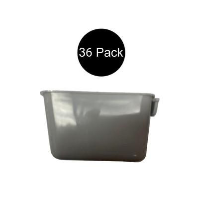 (Pack of 36) Gray Cage Cups Hold 1 Pint / 16 fl oz to Hang Feed & Water for Pets