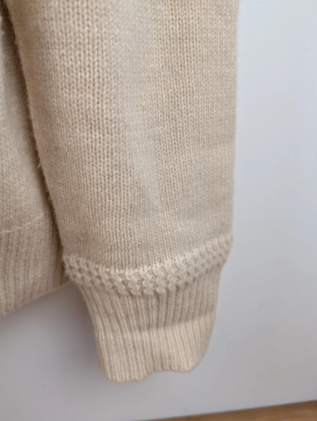 Ralph Lauren Troyer 100% lambs wool zip & roll neck cream jumper Mens XXL DN3033 image 5