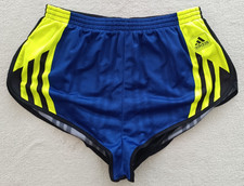 Adidas Equipment RARE vintage 90s men Yellow Blue Sprinter Running shorts size L