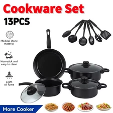 13 Piece Cookware Set Nonstick Pots and Pans for Home Kitchen with Spatula & Lid
