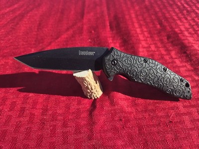 Kershaw KURO 1835TBLK Pocket Knife Liner Lock Plain Edge Tanto