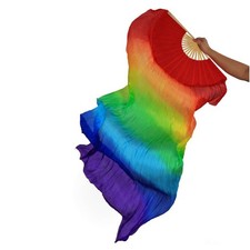 Large Bright Silk LED Lights Belly Dance Fan Veils