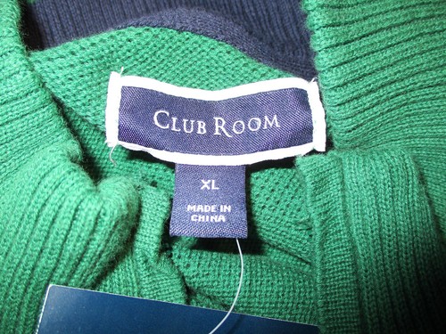 Club Room Men's Long-Sleeve 1/4-Zip Sweater, Spruce Green, Cotton, Size XL, New - Picture 7 of 8