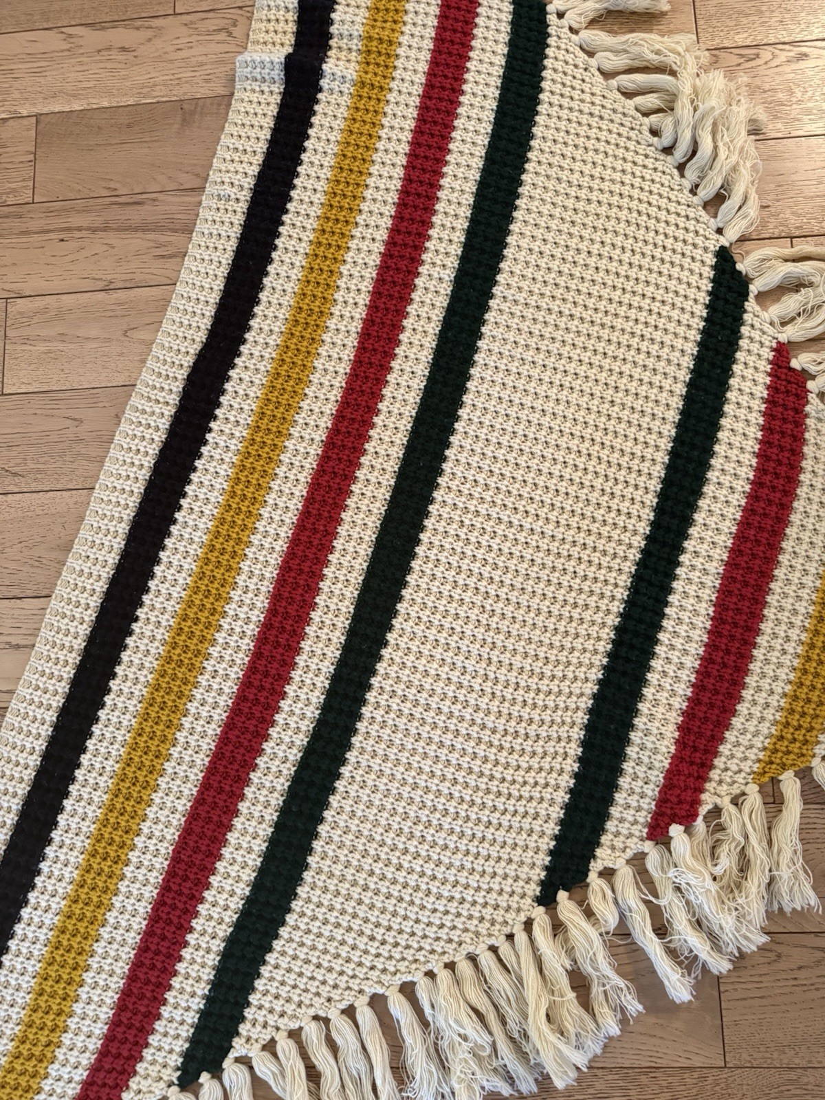 Pendleton Shawl Wrap/Throw Blanket Striped Tassel… - image 2