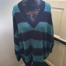 Allsaints Green And Black Oversize Jumper Size Medium