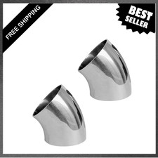 45 Degree Exhaust Elbow Stainless Steel 2.5 Inch Od 2 Pack For Automotive