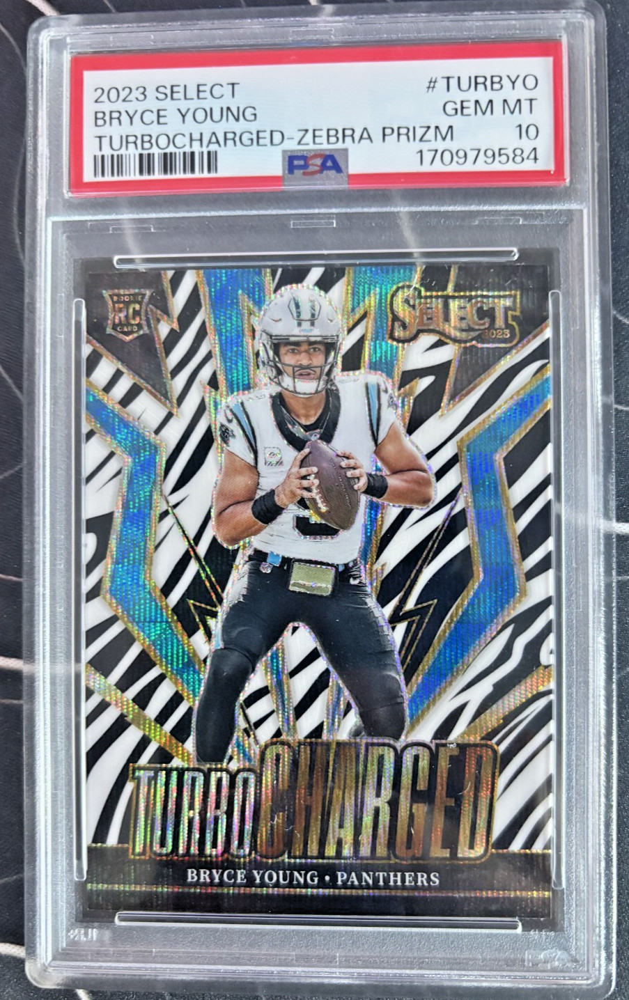 Bryce Young Panini Select Turbocharged #TURBYO Zebra