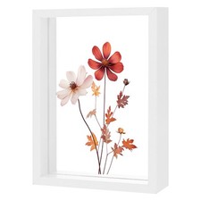 Wooden Pressed Flower Frame, 5x7" Floating Frame White 