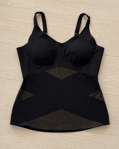 Honeylove LiftWear Cami Womens Large Black Shapewear Tank Built In Bra Top