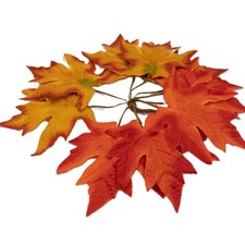 10x K&uuml;nstliche Ahornbl&auml;tter mit Draht Herbstdeko Streudeko Basteln Laub, 746809