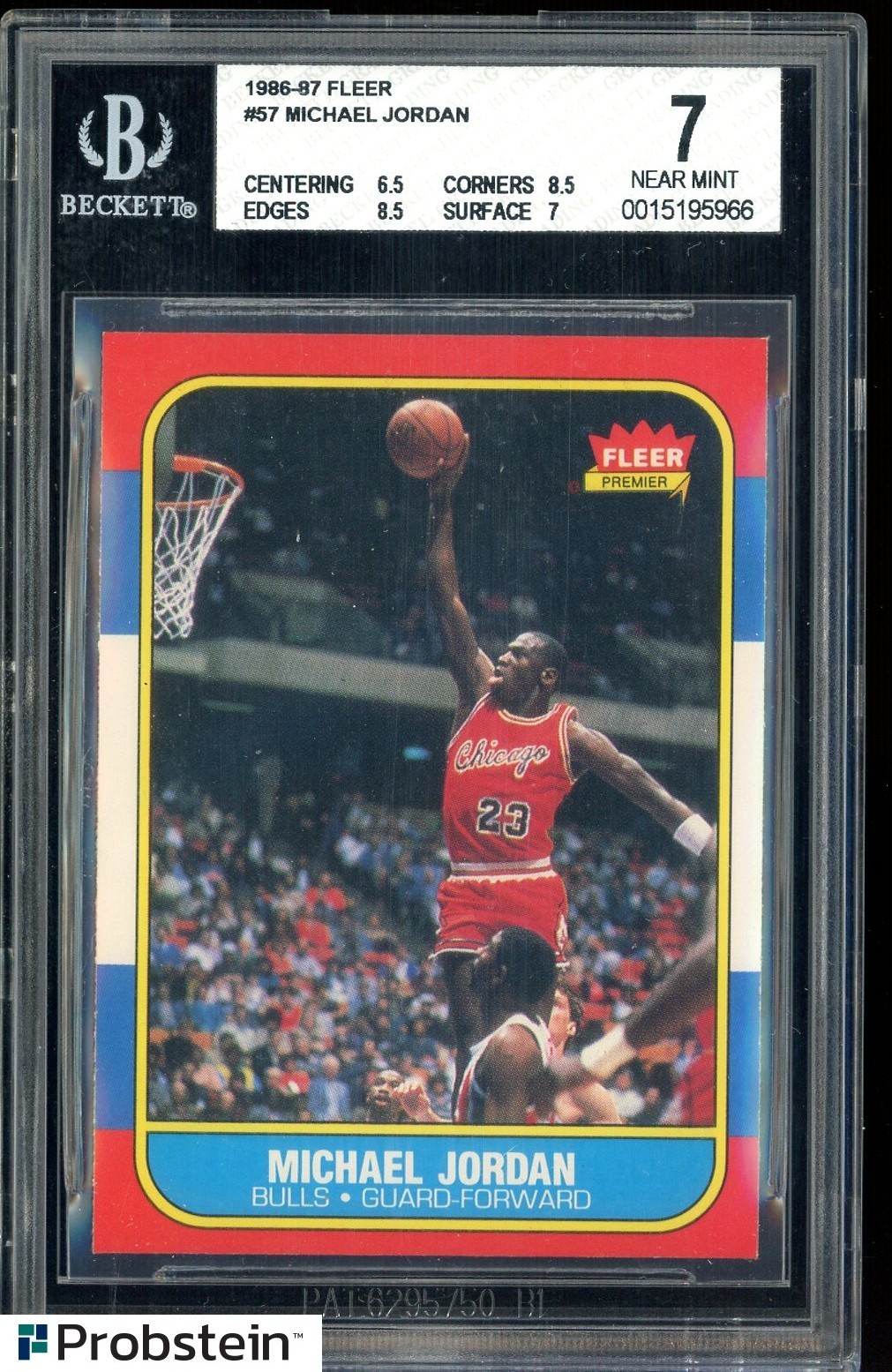 1986-87 Fleer Basketball #57 Michael Jordan RC Rookie HOF BGS 7 LOOKS NICER