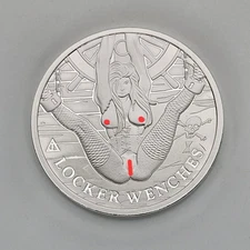 Naughty Locker Wenches 1 Troy Oz .999 Fine Silver Art Round #3 Wynns Wench Round
