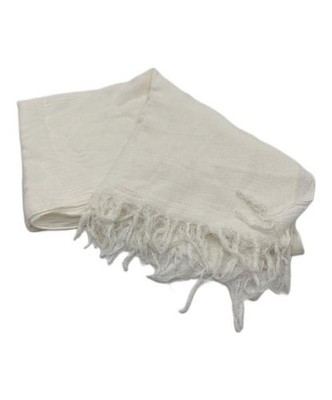 JIL SANDER                    Rayon blend fringe stole white AM900098 MF39098