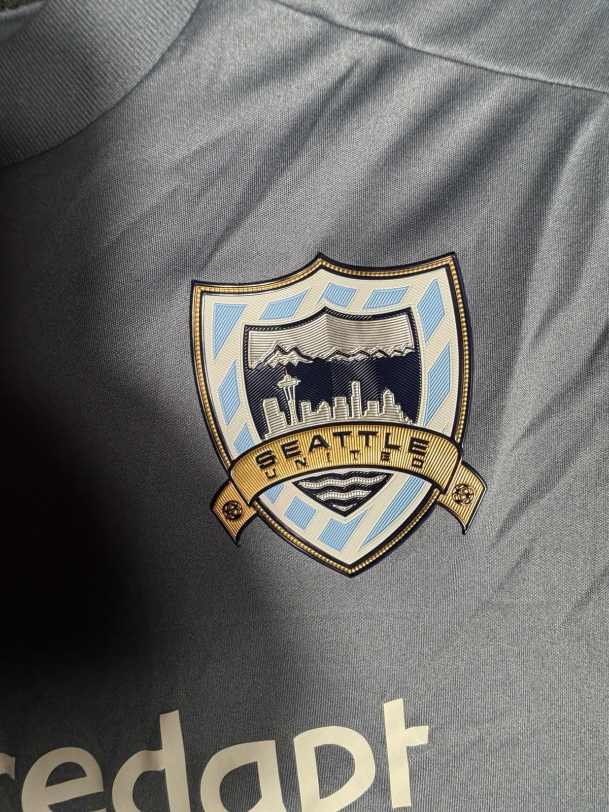 Seattle Sounders FC Adidas Soccer Jersey Youth 13–14 AEROREADY Gray MLS thumbnail 4