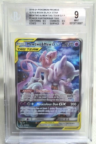 Pokemon TCG Mewtwo & Mew GX SM191 Beckett BGS 9 Black Star Promo Graded Card PSA
