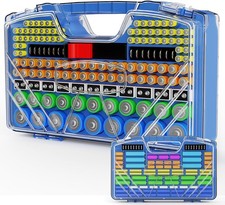 Holds AA AAA 4A C D Cell 9V 3V Lithium LR44 CR2 CR123 CR1632 18650 Button, 
