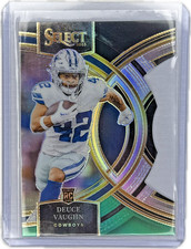 2023 Panini Select - Premier Level Black & Green Prizm Die-Cut #128 Deuce Vaughn