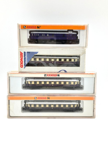 Arnold Spur N 1/160 4 x Rheingold DRG Reisezugwagen 1. 20505 / 2. 34512 / Gepäck | Condition: Used