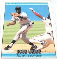 1992 Donruss Jose Uribe Error Wrong DOB Card #453