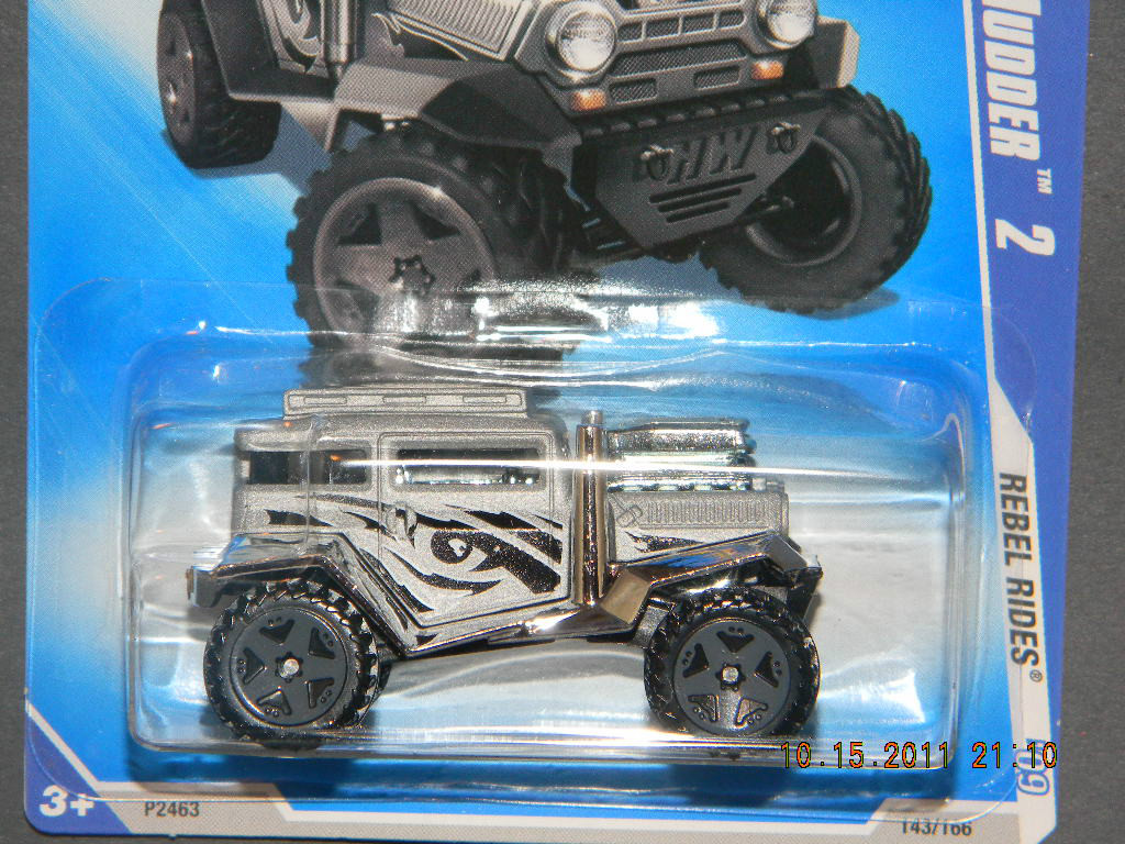 HW HOT WHEELS 2009 REBEL RIDES #7/10 BAD MUDDER 2 HOTWHEELS GREY