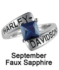 Harley-Davidson® September Birthstone Ring - Faux Sapphire - size 6 D4J8834