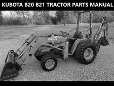 KUBOTA B20 B21 PARTS MANUAL SET - 600pgs for B 20 21 Tractor Service & Repair