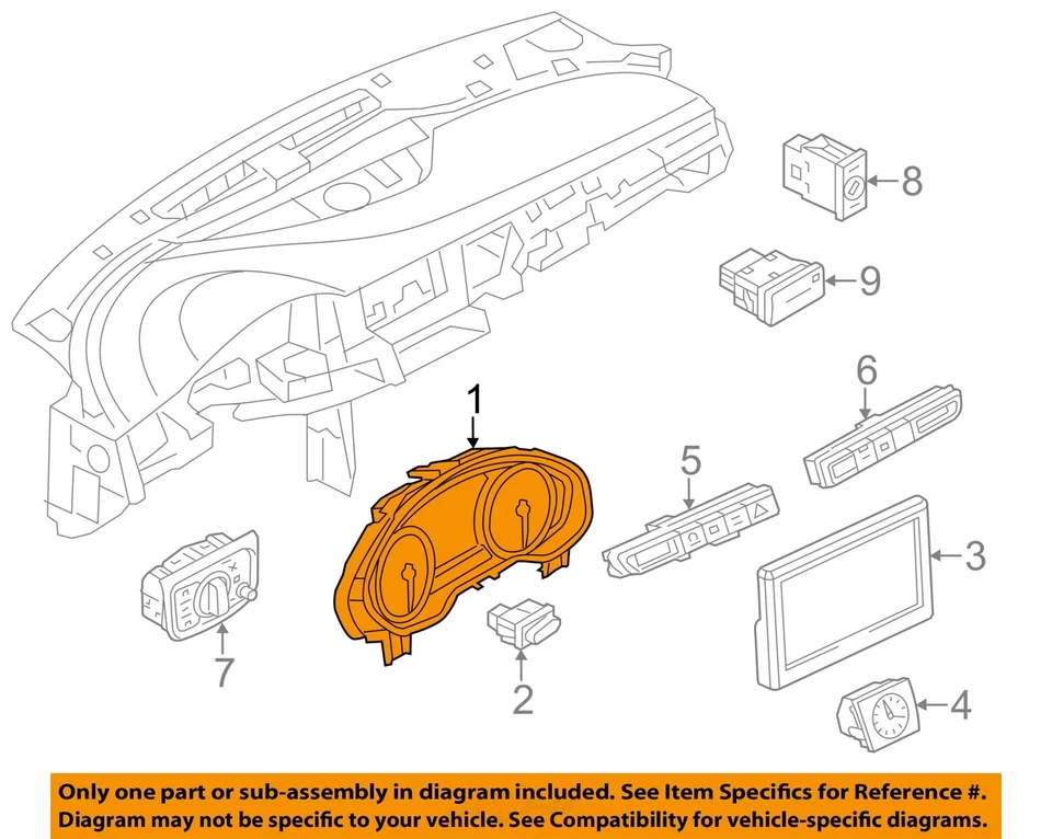 Medidor de velocímetro usado serve: 2015 Audi A8 cluster MPH com opção de cruzeiro adaptativo 8T4 - Imagem 3 de 4