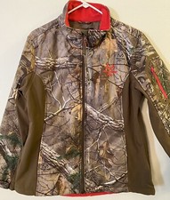 Nwt Realtree Xtra Women’s Full Zip Camo Hunting Jacket Red Trim Pockets L 42-44