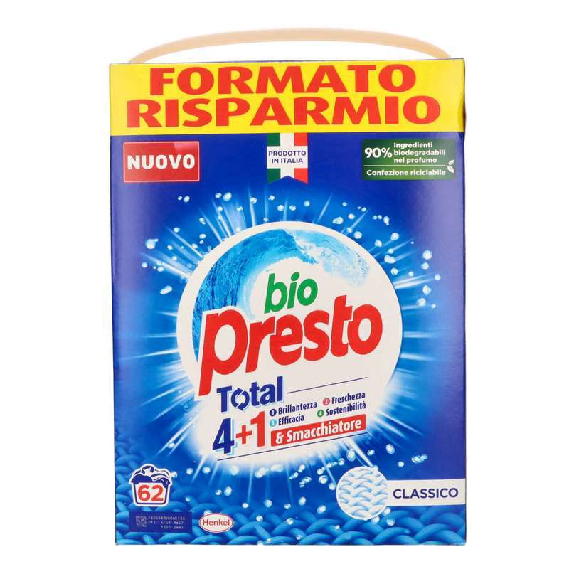 BIO PRESTO DETERSIVO IN POLVERE 62 LAVAGGI