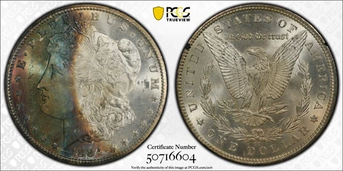 PCGS MS65 1884-CC Morgan Silver Dollar GSA Toned