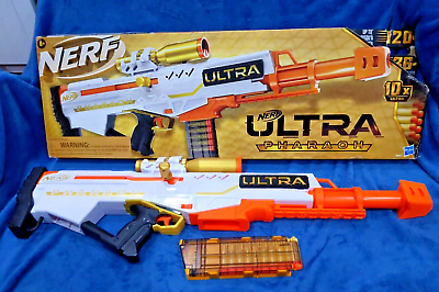 Nerf Ultra Pharaoh Blaster, 10-Dart Clip, Includes 10 Nerf Ultra Darts 