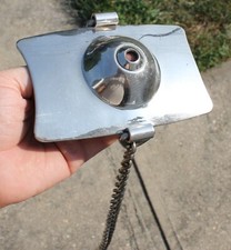 1920s 1930s Chrome Side View Mirror Spare Tire Mount and Chain