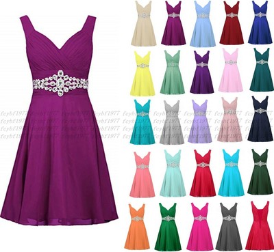 New Short Bridesmaid Formal Gown Ball 