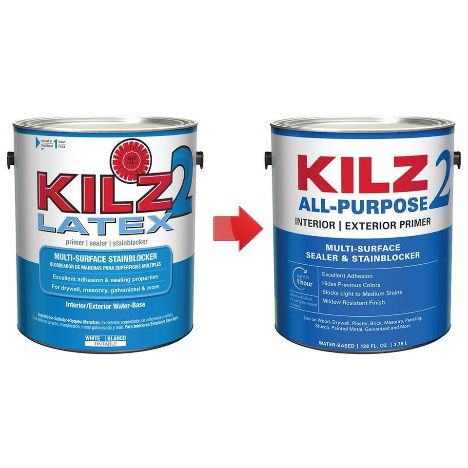 KILZ 2 ALL PURPOSE 1 Gal. White Interior/Exterior Multi-Surface Primer ...