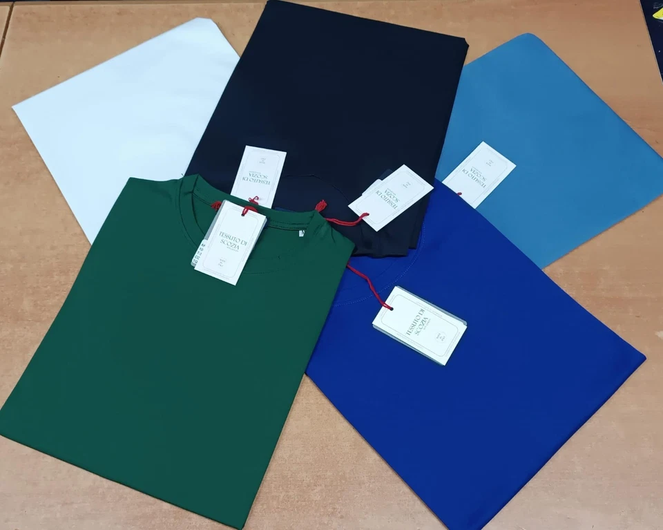 T-shirt maglia sottogiacca Filo di Tessuto Scozia Alta Qualità 100% cotone makò - Immagine 2 di 4