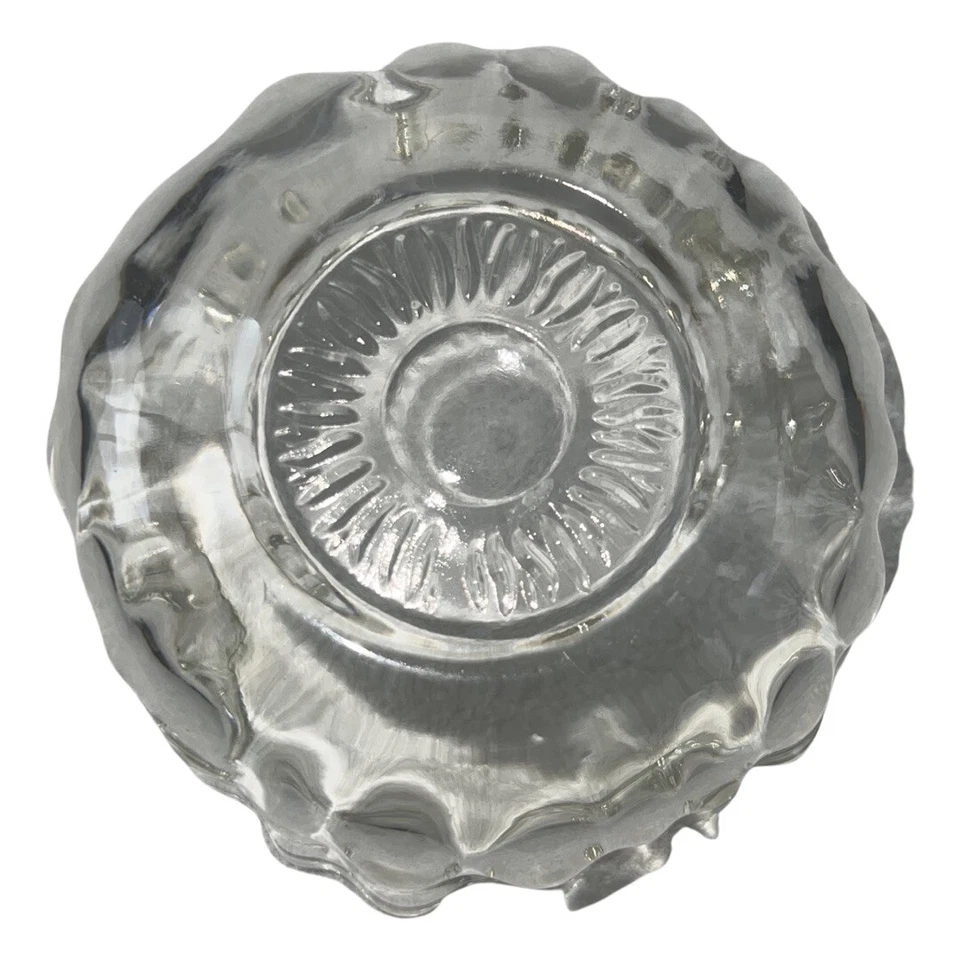 Vintage Clear Yellow Tint Glass Small Nut Candy Dessert Bowl Ruffled Edges 5” - Image 3 of 4