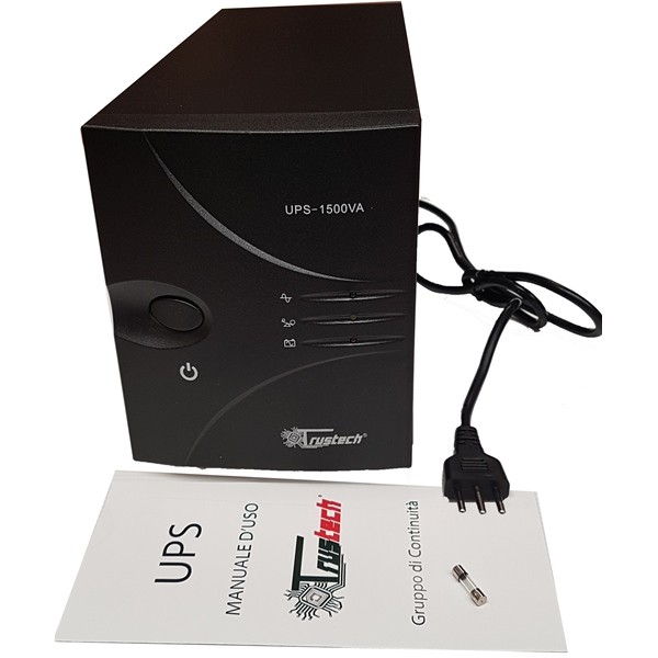 Alimentazione Emergenza Pc Modem UPS Gruppo Continuit&agrave; 1200VA/700W | Stabilizzatore Tensione Per PC, Monitor, Telecamere, Modem | Display LED | 3 Prese Gruppo Continuit&agrave; Con Display LED