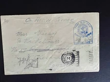 Middle East OAS British naval ship censor + Egypt military censor -local address